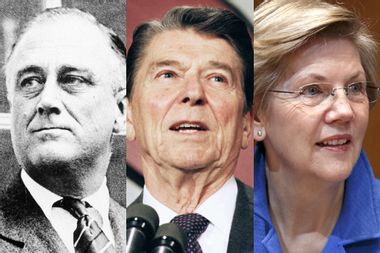Franklin Roosevelt, Ronald Reagan, Elizabeth Warren