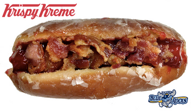 Image for Krispy Kreme's latest monstrosity — a bacon-covered hotdog in a donut bun — is clearly a sign of the apocalypse