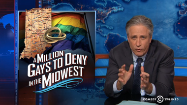 Image for Jon Stewart goes nuclear on Indiana homophobia: 