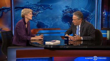 Image for Elizabeth Warren explains to Jon Stewart just <em>how broken</em> the system is: 