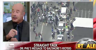 Image for Dr. Phil lectures Baltimore protesters: 