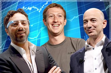 Sergey Brin, Mark Zuckerberg, Jeff Bezos