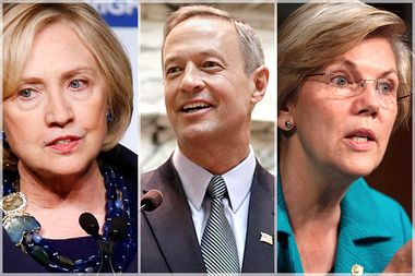 Hillary Clinton, Martin O'Malley, Elizabeth Warren