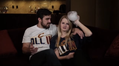 Image for Cleveland Cavaliers hastily pull video that shows fan body-slamming woman for wearing other team's gear