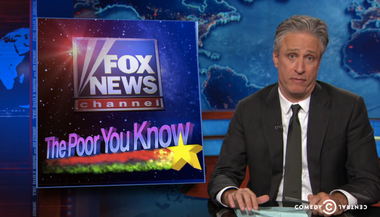 Image for Jon Stewart lambasts the “rich buffet of bullsh*t” that is Fox News' poverty coverage
