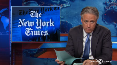 Image for Jon Stewart shreds New York Times for running 