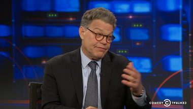 Image for Al Franken tells Jon Stewart his best joke yet: 