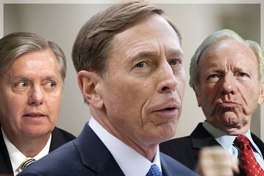 Lindsey Graham, David Petraeus, Joe Lieberman