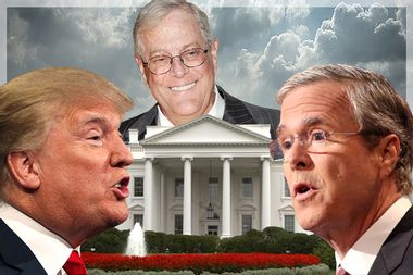 Donald Trump, David Koch, Jeb Bush