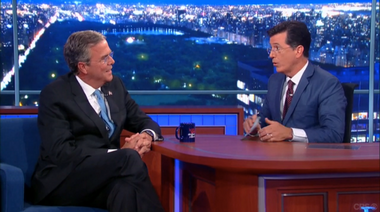 Image for Jeb Bush imitates Trump and talks about Bush family differences on Colbert's 