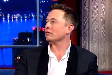 Image for Elon Musk refuses to answer Stephen Colbert's simple question: 