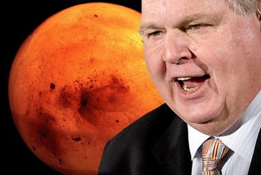 Image for Rush Limbaugh is a Mars truther: NASA's lying about flowing water on planet 