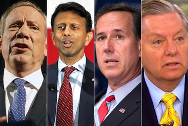 Image for The GOP undercard debate begins with whimpering about some bangs: First five questions all about Donald Trump