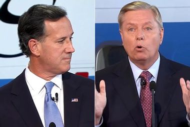 Image for GOP undercard debate: Lindsey Graham slams Rick Santorum for suggesting Hispanics aren't American