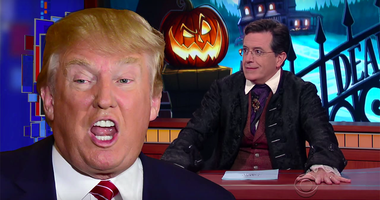 vampire Colbert afraid of donald Trump