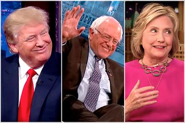 Donald Trump, Bernie Sanders, Hillary Clinton