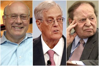 Frank Vandersloot, David Koch, Sheldon Adelson
