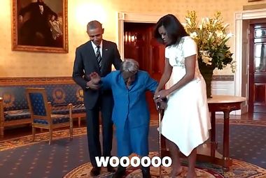 Image for Watch a 106-year-old woman meet Barack and Michelle Obama — you can thank me for it later