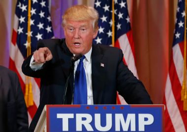Republican U.S. presidential candidate Donald Trump speaks about the results of Super Tuesday primary and caucus voting during a news conference in Palm Beach