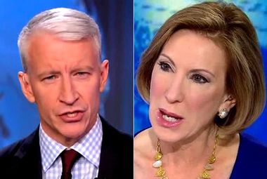 Image for Anderson Cooper scolds Carly Fiorina: Trump received more attention from CNN because unlike you, he returned our phone calls