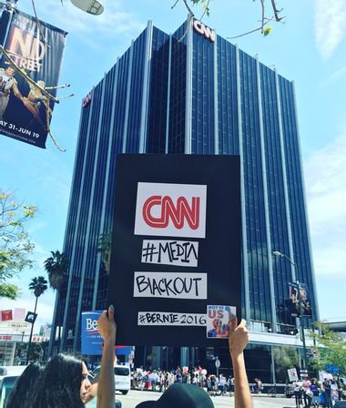 Image for #BernieBlackout: Sanders supporters #OccupyCNN to protest lack of coverage