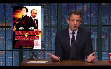 Image for Seth Meyers wishes Jackie Chan and Vladimir Putin appeared in 