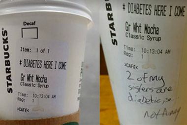 Starbucks Diabetes Message