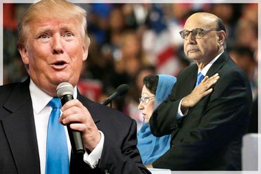 Donald Trump; Khizr and Ghazala Khan
