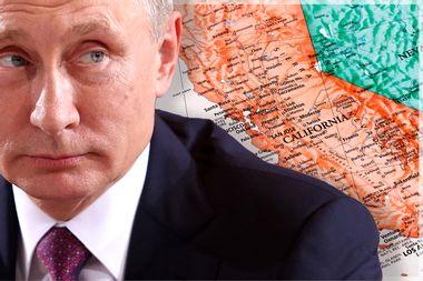 Putin and a map of California