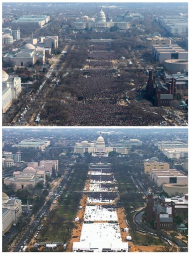 trump inauguration crowds vs. obama inauguration crowds