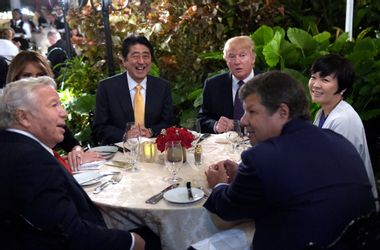 Donald Trump, Melania Trump, Robert Kraft, Shinzo Abe, Akie Abe