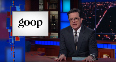 Image for Stephen Colbert offers Gwyneth Paltrow's Goop as alternative to Obamacare