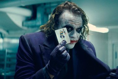 Heath Ledger as the Joker in "The Dark Knight"