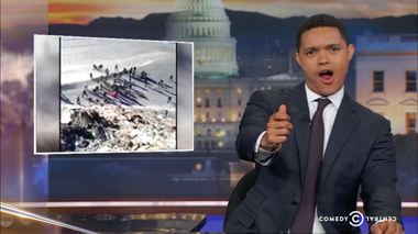 Image for Trevor Noah takes a closer look at the beach brawl between India and China's armies