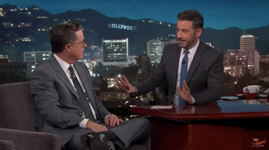 Image for Stephen Colbert to Jimmy Kimmel: Don't feel bad for Spicer