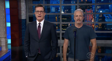 Image for Jon Stewart helps Stephen Colbert achieve equal time for Trump