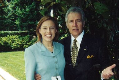 Meaghan Mulholland and Alex Trebek