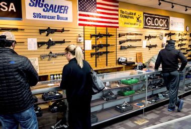 Customers shop at Blue Ridge Arsenal in Chantilly, Va., USA