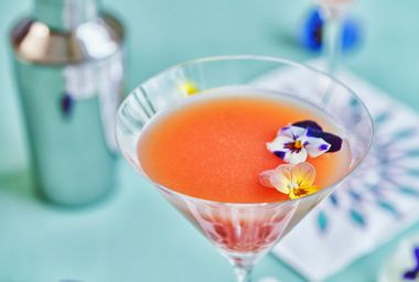 Greyhound Cocktail with Edible Flower