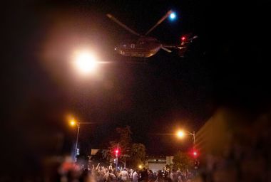 Military Helicopter; Protest