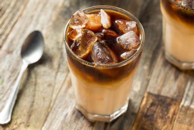 Homemade Iced Dirty Horchata Coffee with Espresso