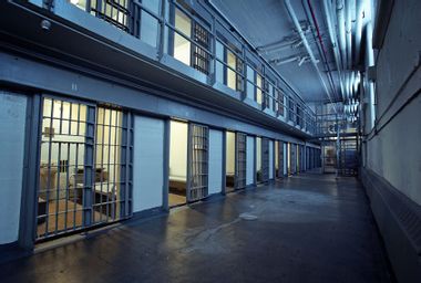 Empty prison hallway
