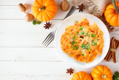 Pasta with pumpkin sauce