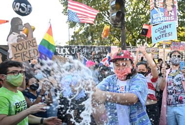 Image for Massive celebration erupts outside White House following defeat of Donald Trump