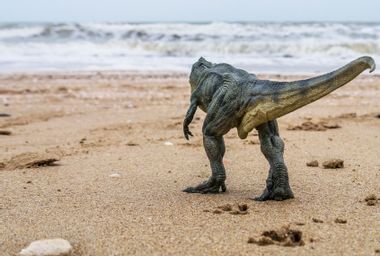 dinosaur on beach