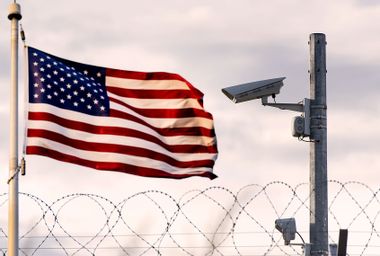 American Flag; Security Camera