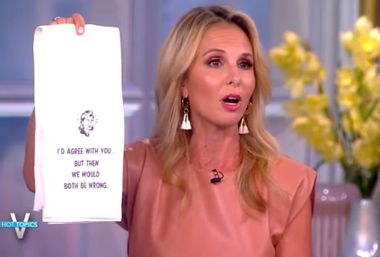 Image for Elisabeth Hasselbeck uses decorative towel to demonstrate abortion opinion in return to 