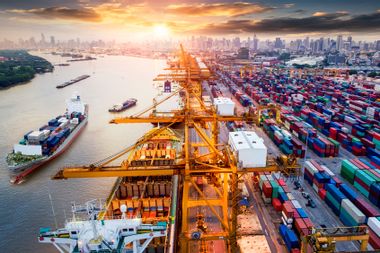 Logistics and transportation of Container Cargo ship