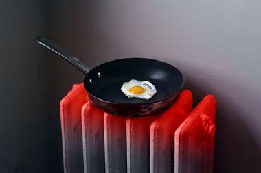 Frying an egg on a hot radiator