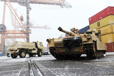 A M1A2 Abrams battle tank of the US army